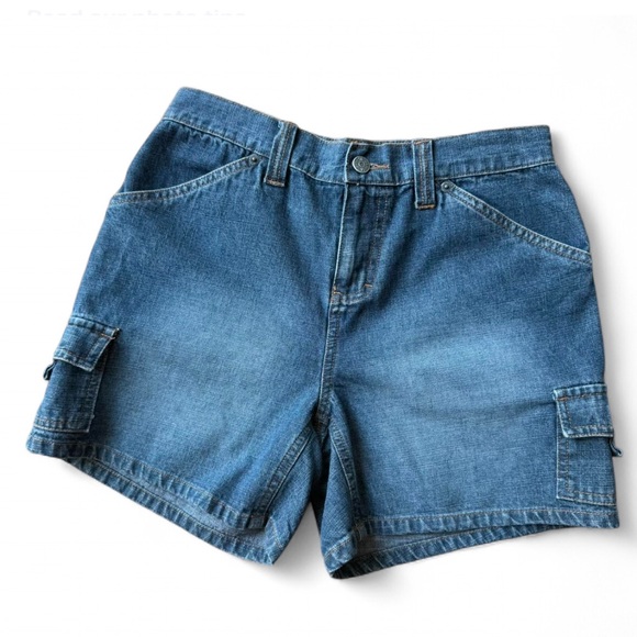 SO Pants - SO y2k Blue Cargo Shorts 100% Cotton Relaxed Fit Size Women’s 3